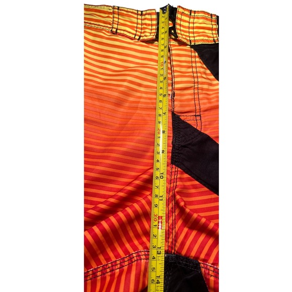 Billabong Rising Sun Board Shorts Mens XXL 42 44 Orange Black Y2K Surf - Picture 13 of 16